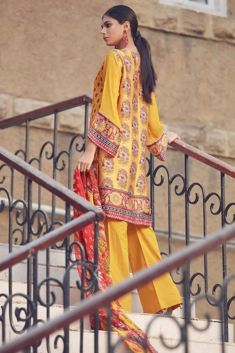 Khaadi Winter Collection 2017 – P17603 Mustard 3Pc