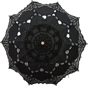 Lace Parasol Umbrella Vintage Wedding Bridal Lace Umbrella for Decoration Photo Tea Party 32 Inch Adult Size