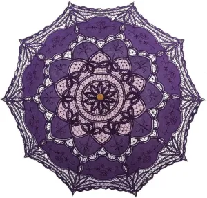 Lace Parasol Umbrella Vintage Wedding Bridal Lace Umbrella for Decoration Photo Tea Party 32 Inch Adult Size