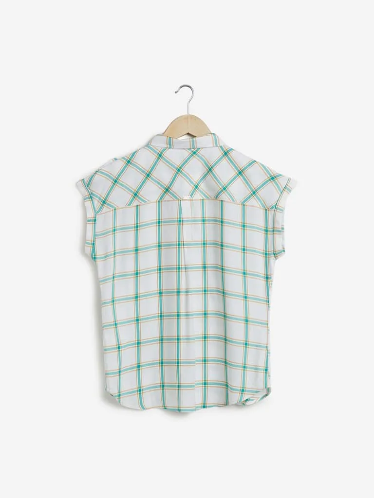 LOV White Topaz Checked Top