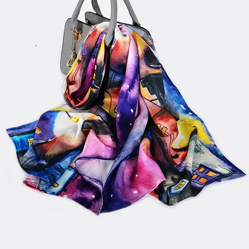 Luxury Pure Silk Shawl Scarf