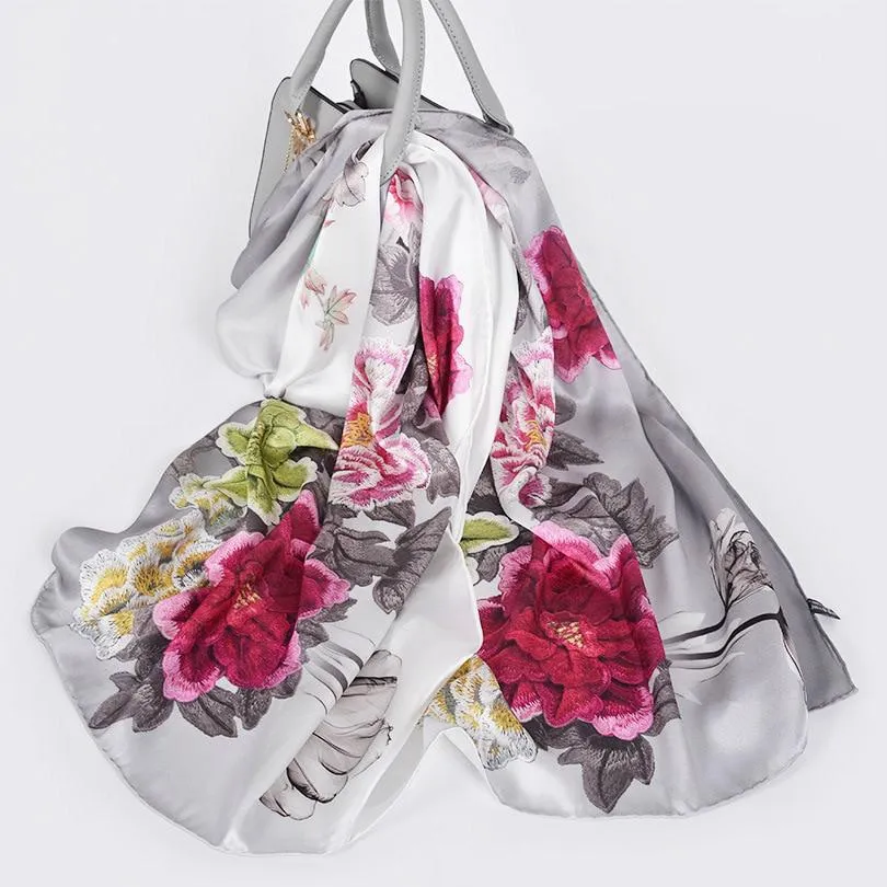 Luxury Pure Silk Shawl Scarf