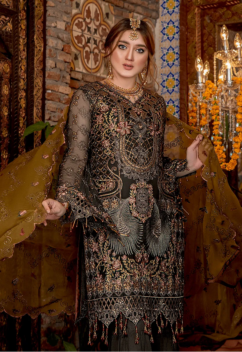 Maryam's Premium Luxury Embroidered Chiffon Collection Vol 5 – MP-160 Vintage Cedar