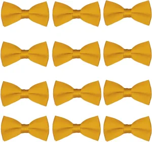 Men's Bow Tie Wholesale 12 Pack Pre-Tied Formal Tuxedo Bowties Wedding Solid Ties