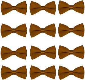 Men's Bow Tie Wholesale 12 Pack Pre-Tied Formal Tuxedo Bowties Wedding Solid Ties