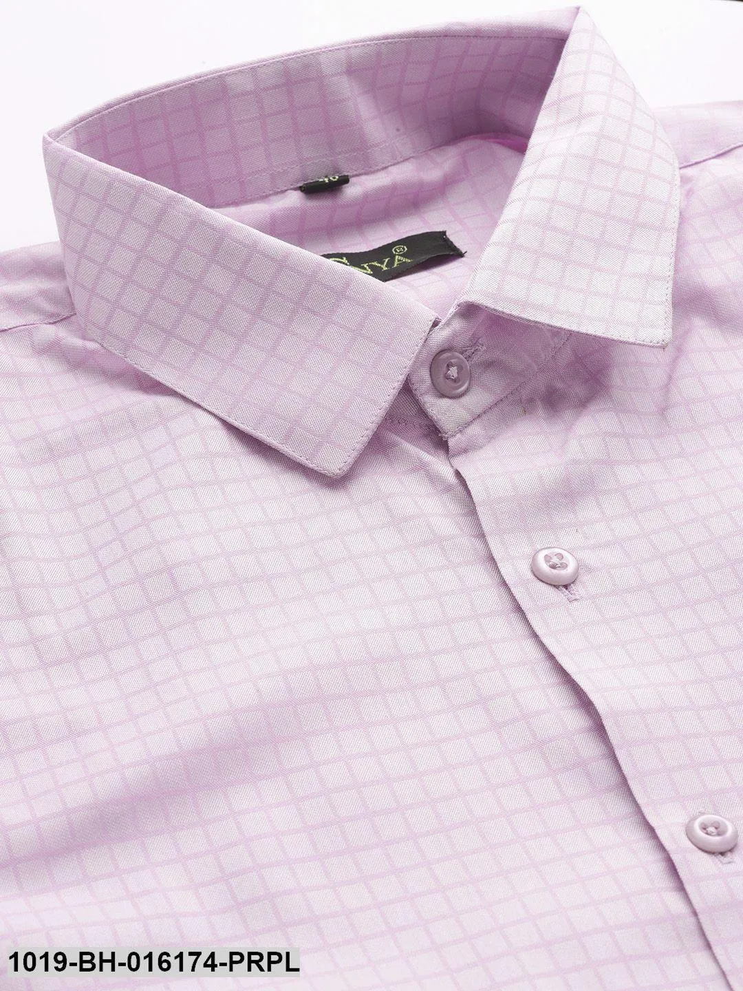 Men's Cotton Purple Checked Formal Shirt - Sojanya