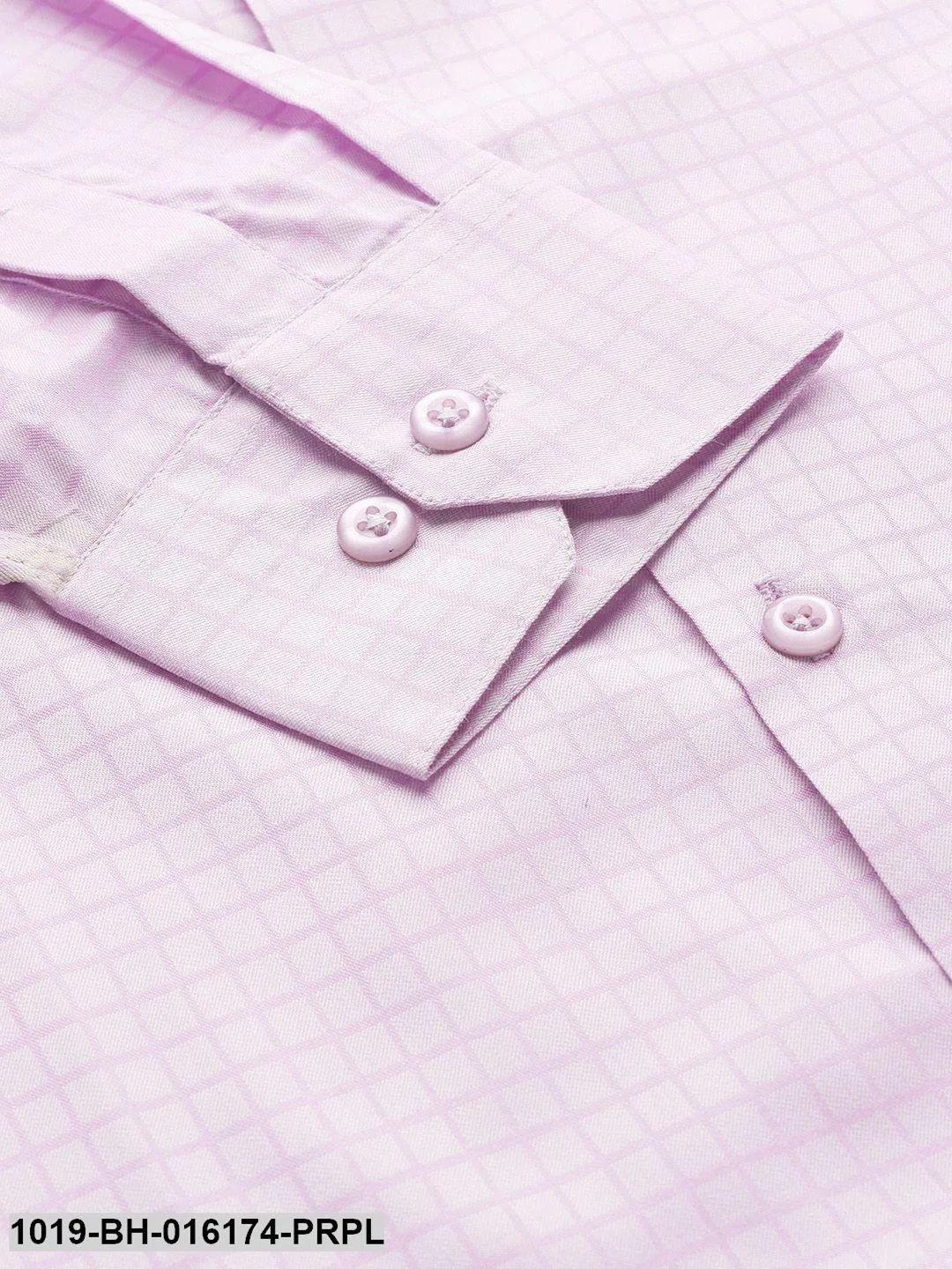 Men's Cotton Purple Checked Formal Shirt - Sojanya
