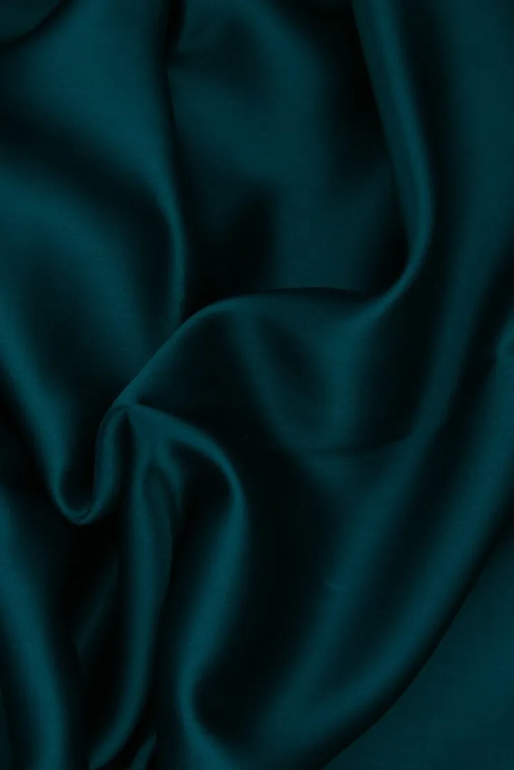 Ocean Depths Silk Satin Face Organza Fabric