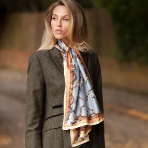 Rearing To Go Powder Blue Classic Silk Scarf