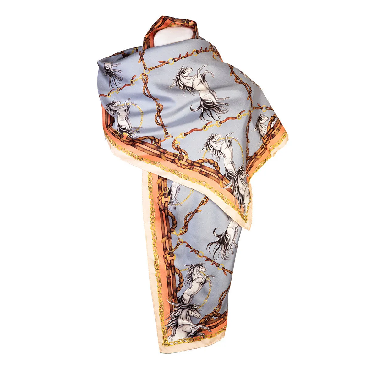 Rearing To Go Powder Blue Classic Silk Scarf