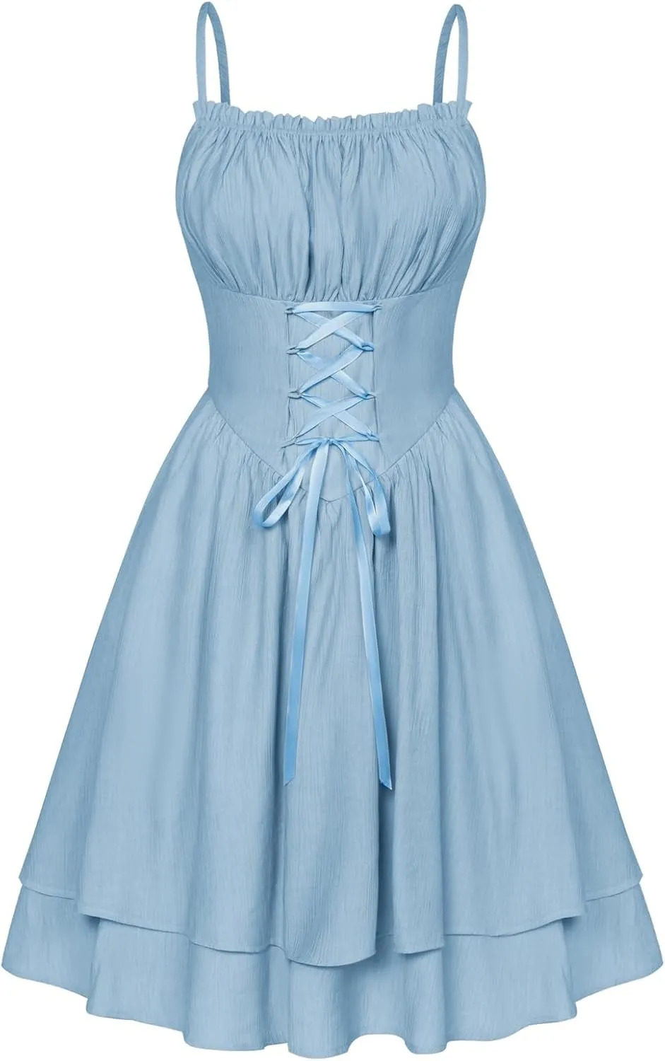 Scarlet Darkness Renaissance Dress Women Chiffon Spaghetti Strap Corset Dress
