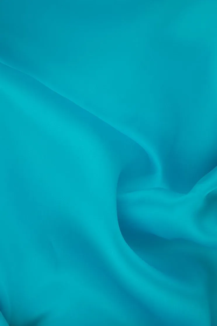 Scuba Blue Silk Satin Face Organza Fabric