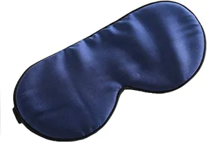Silk Eye Mask with Adjustable Strap, Satin Blackout Sleeping Mask for Men&Women, Comfortable Blindfold Eyeshade for Night Sleep(Blue)