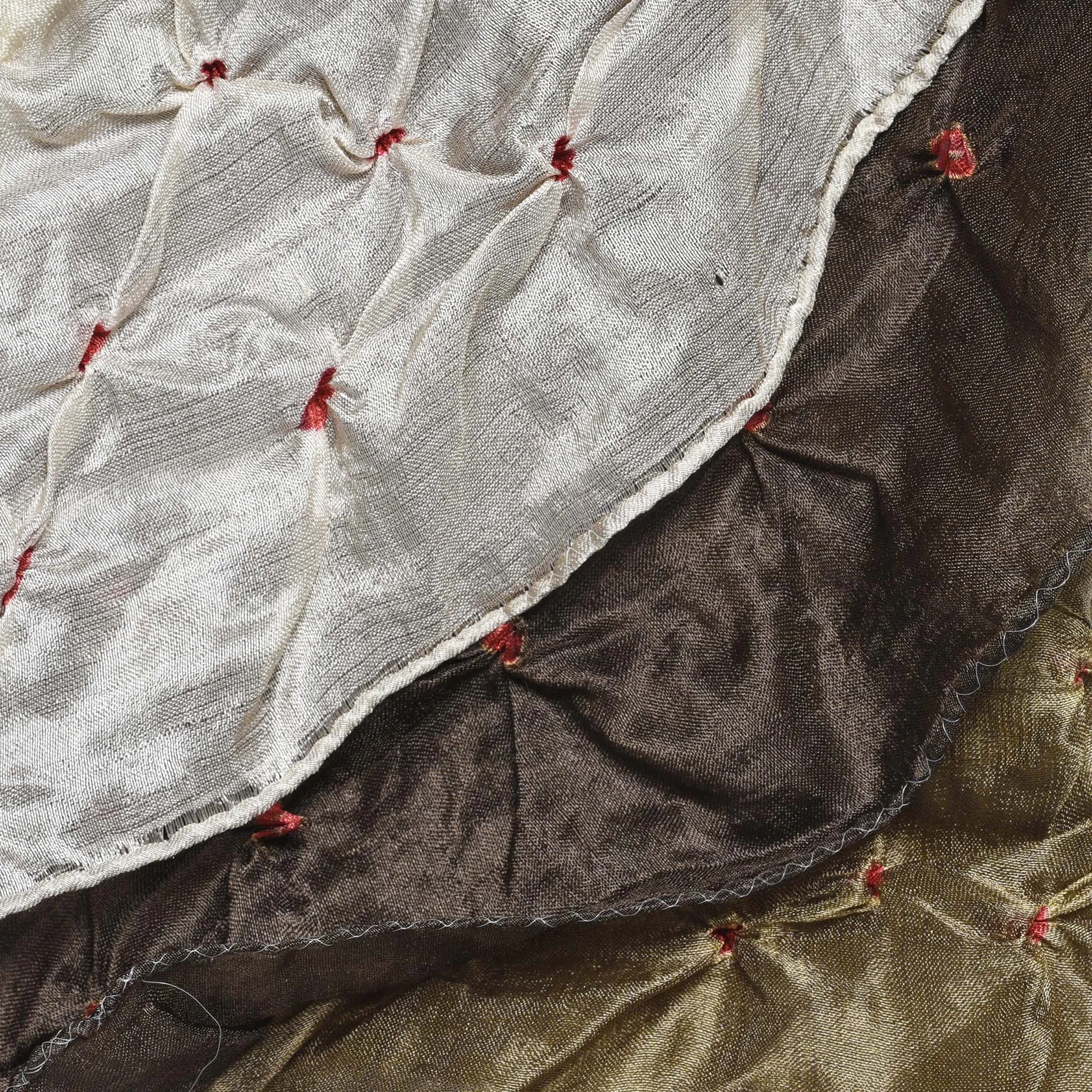 Silk Scarf - Khaki Bandhani From Rajasthan