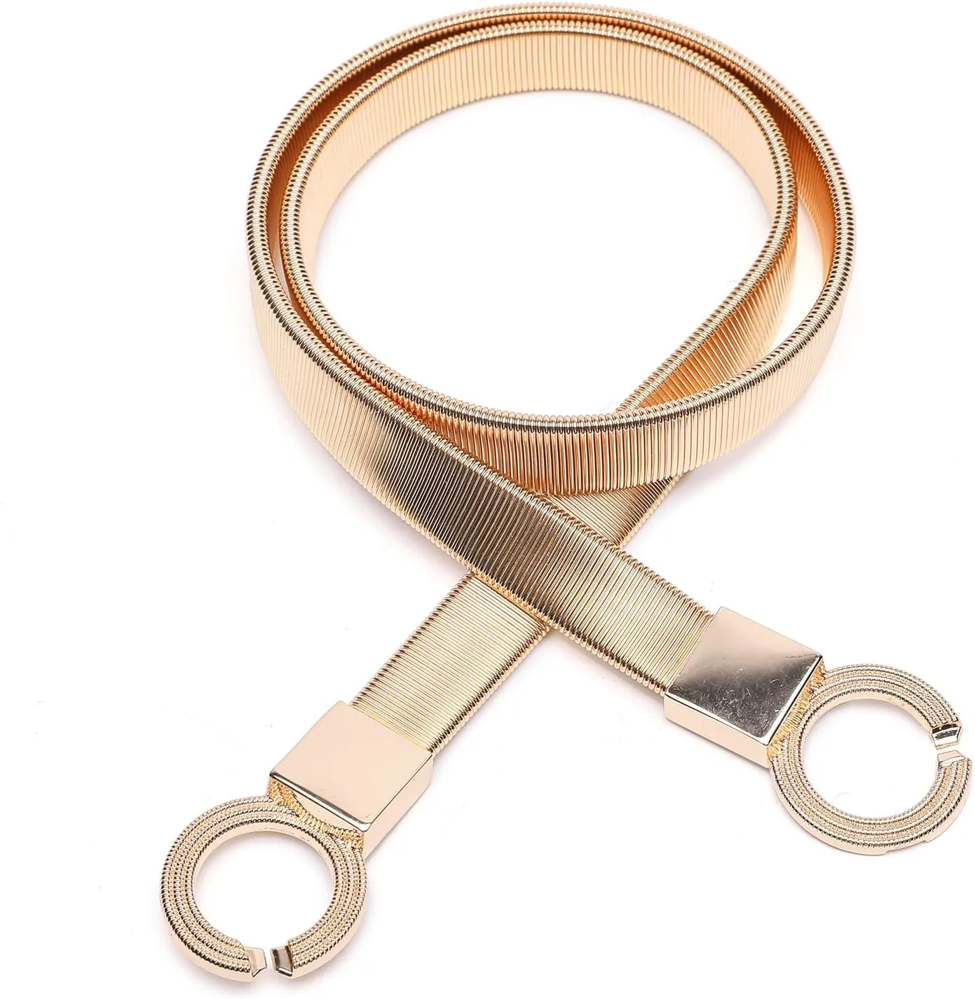 Skinny Waist Belt of Women Elastic Metal Stretch Chain Belt Gold and Silver