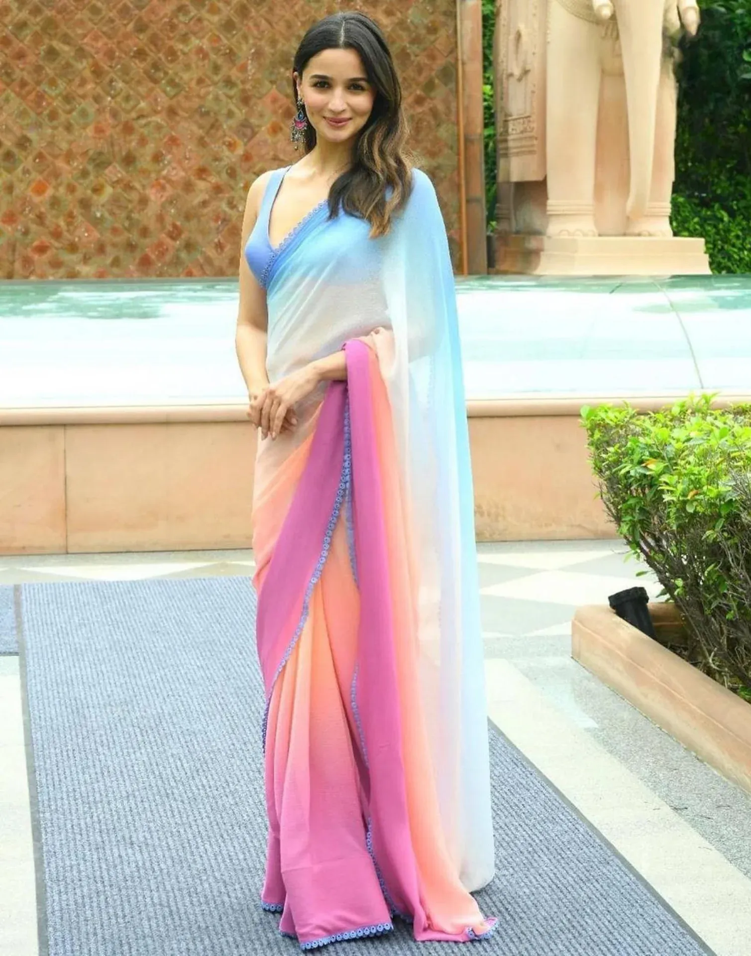 Soft Chiffon Multicolored Saree