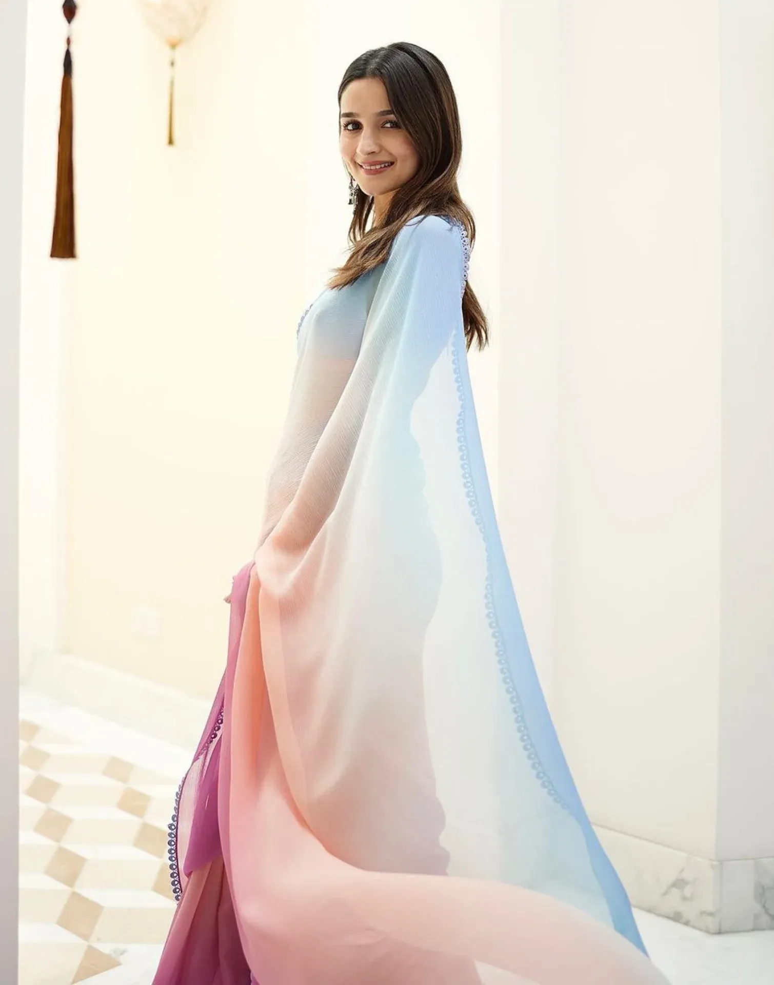 Soft Chiffon Multicolored Saree