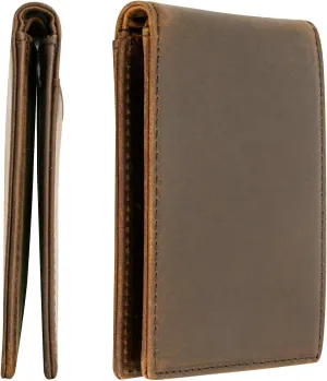 STAY FINE Minimalist Wallet for Men RFID Leather Bifold Slim Billfold with ID and Card Slots