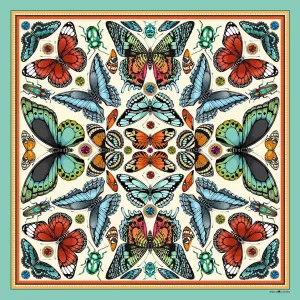 The Tropical Butterfly Silk Scarf | 65x65cm [Preorder]