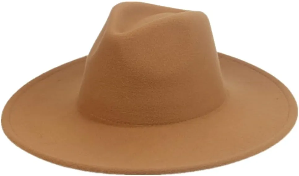 Vsadsau Women Men Fedora Hats Big Brim Hats Winter Autumn Felted Formal Dress Church Panama Hats