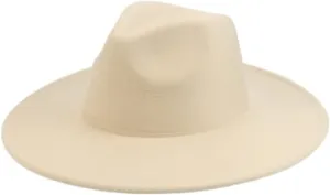 Vsadsau Women Men Fedora Hats Big Brim Hats Winter Autumn Felted Formal Dress Church Panama Hats