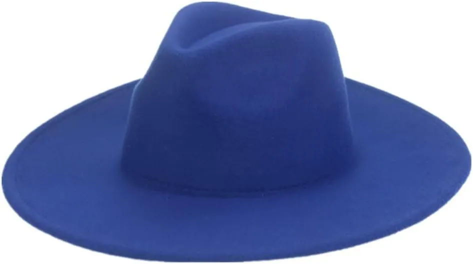 Vsadsau Women Men Fedora Hats Big Brim Hats Winter Autumn Felted Formal Dress Church Panama Hats