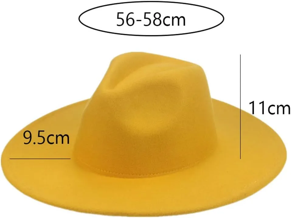 Vsadsau Women Men Fedora Hats Big Brim Hats Winter Autumn Felted Formal Dress Church Panama Hats