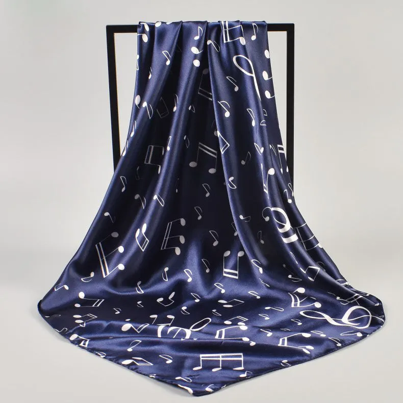 Women's fashion simulation silk scarf note silk scarf satin 90 large square scarf spot